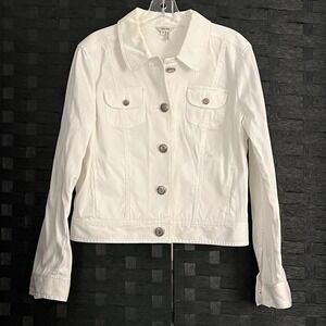 Tyler‎ Boe Women's White Ribbed Denim Jacket Sz 12 Excellent Condition!